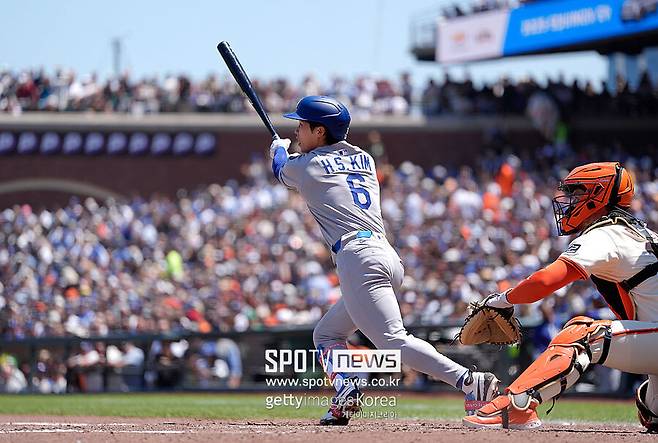 ▲ LA 다저스 김혜성이 지난달 20일 샌디에이고전 이후 처음으로 타점을 추가했다. 2-0으로 점수 차를 벌리는, 다저스의 7연패 탈출을 이끄는 적시타였다.
