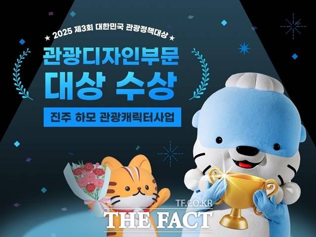 '진주 하모 관광캐릭터 사업’이 ‘2025 제3회 대한민국 관광정책대상’에서 관광디자인 부문 대상을 수상했다./진주시