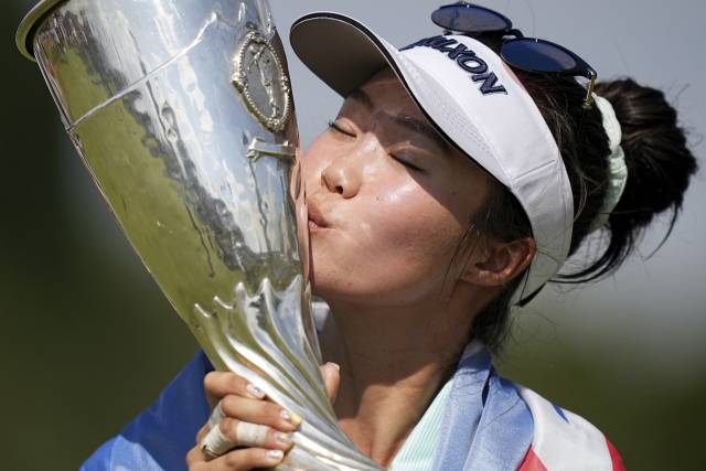 여자 골프 시즌 네 번째 메이저 대회인 에비앙 챔피언십에서 우승한 호주 교포 선수 그레이스 김. AP연합뉴스
