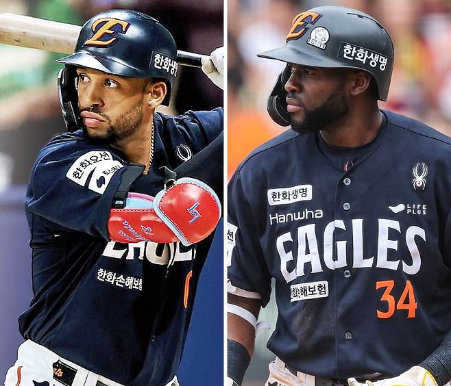 한화 루이스 리베라토(왼쪽), 에스테반 플로리얼. 한화이글스 제공