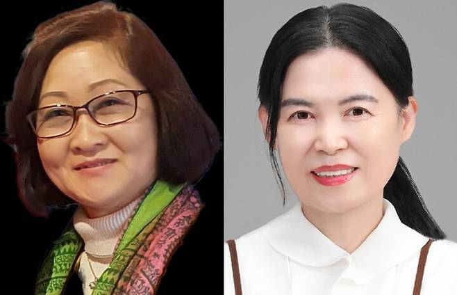 서하루(왼쪽) 시인, 박서정 수필가.