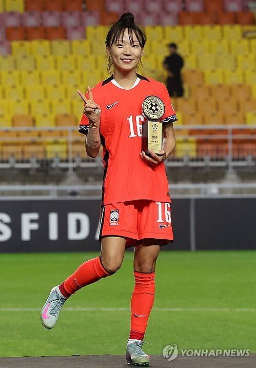 2025 동아시아축구연맹 E-1 챔피언십(동아시안컵) MVP 경주한수원WFC 장슬기 선수. 연합뉴스