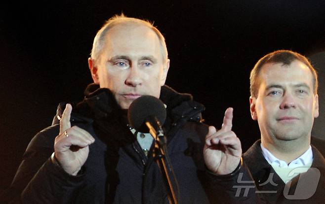 푸틴과 메드베데프 ⓒ AFP=뉴스1 ⓒ News1 구경진 기자