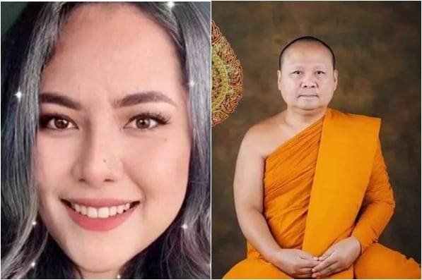 태국의 불교계 섹스 스캔들의 중심 인물인 윌라완 엠사와트(왼쪽). 오른쪽은 스캔들에 연루돼 승단을 떠난 한 고승./더타임스