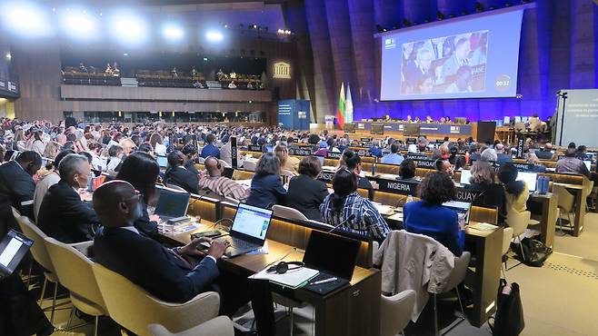 15일(현지 시간) 프랑스 파리에서 제47차 유네스코 세계유산위원회가 열리고 있다. ⓒ국가유산청