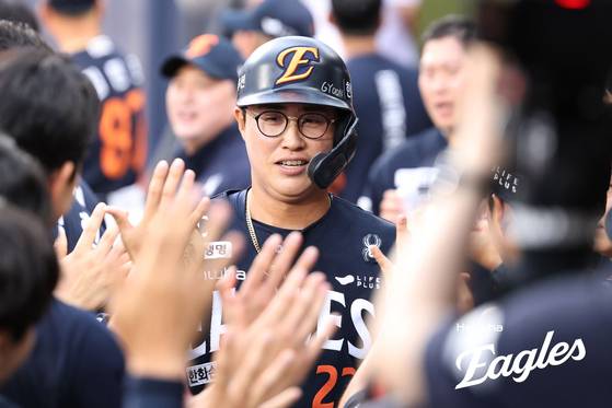 18일 수원 KT전에서 쐐기 2점 홈런 포함 3타점을 올린 한화 채은성. 사진 한화 이글스