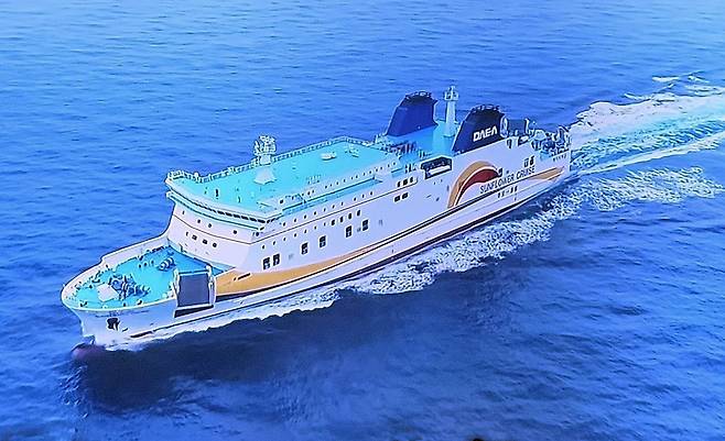 김준호 김지민 커플이 이용할 크루즈 여객선. /SBS-TV캡쳐