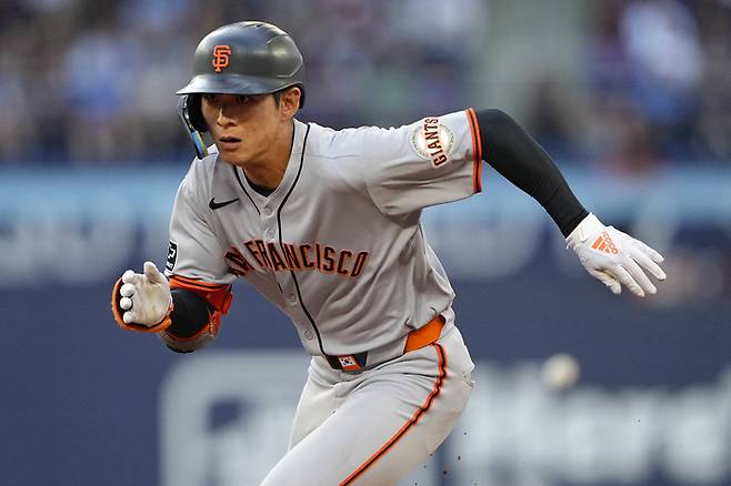 이정후는 20일(한국시간) 캐나다 온타리오주 토론토 로저스 센터에서 열린 2025 메이저리그(ML) 토론토전에서 7번 중견수로 선발 출전해 안타를 기록하지 못했다. 사진 | Imagn Images 연합뉴스