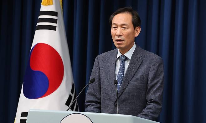 우상호 대통령실 정무수석. 김태형 기자 xogud555@hani.co.kr