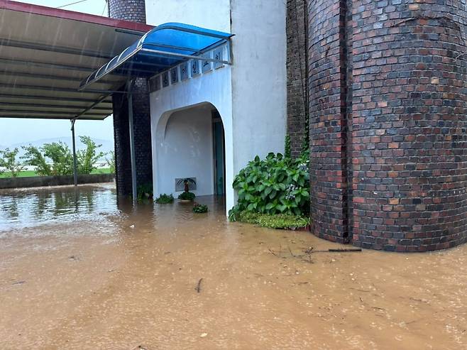 광주 본량제일교회가 침수된 모습. 교회 제공