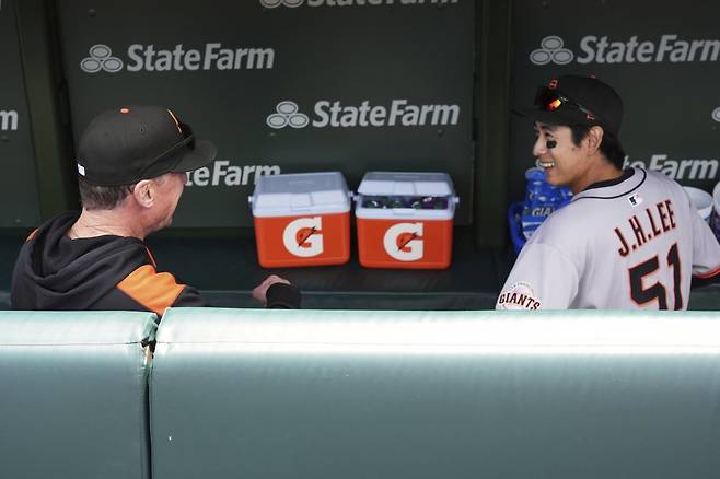 샌프란시스코 이정후는 20일(한국시간) 토론토전에서 7번타자 중견수로 선발출전해 3타수 무안타를 기록했다. 이날 침묵으로 7월 월간 타율 3할대가 붕괴됐다.|AP뉴시스