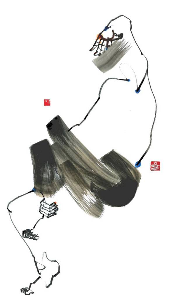 이율 작 ‘포즈의 크로키적 분석과 표현’. 대담미술관 제공