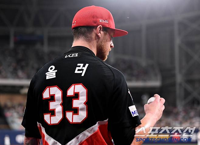 25일 서울 고척스카이돔에서 열린 KIA-키움전. 선발투수 올러가 투구를 준비하고 있다. 고척=정재근 기자 cjg@sportschosun.com/2025.6.25/