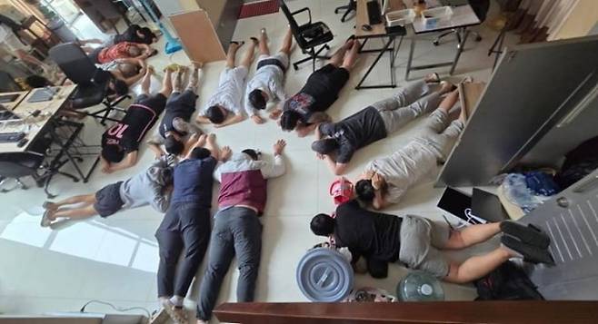 태국 파타야 로맨스스캠 조직원 검거 현장. 경찰청 제공