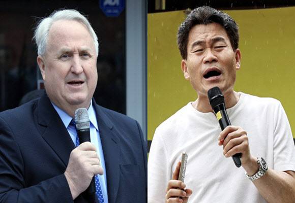 인요한 국민의힘 의원(왼쪽)과 전직 한국사 강사 전한길. (사진=뉴스1)