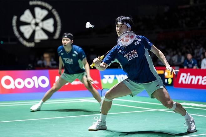 서승재(왼쪽)-김원호 조. AFP연합뉴스