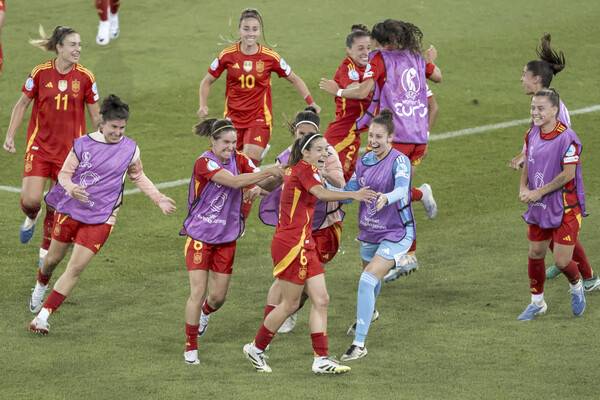 ▲ 스페인 여자 축구대표팀이 독일을 연장전에서 꺾고 유로 2025 결승에 진출했다. ⓒ연합뉴스/EPA/AP