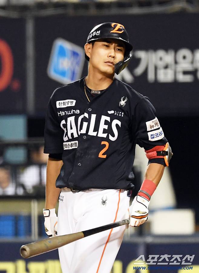 24일 잠실구장에서 열린 두산 베어스와 한화 이글스의 경기. 8회초 1사 만루 한화 심우준이 삼진을 당하고 있다. 잠실=박재만 기자 pjm@sportschosun.com/2025.07.24/