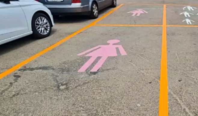 스페인 레온시가 도입한 여성 전용 주차 공간. 엑스(X·옛 트위터) 캡처