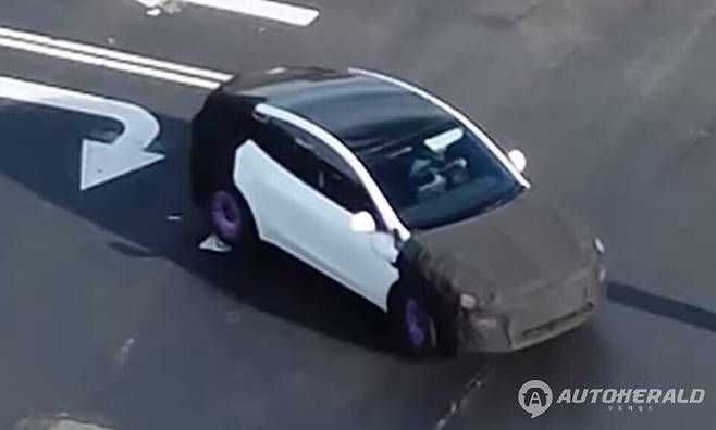 테슬라 모델 Y 저가형 버전으로 추측되는 프로토타입(소셜미디어 캡쳐)