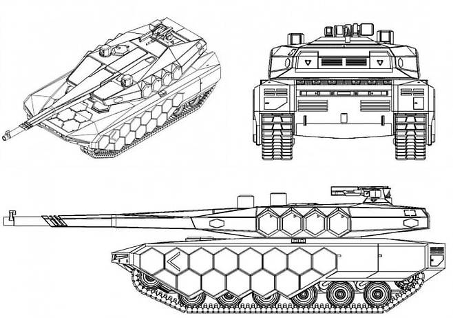 현대로템이 개발 중인 차세대 전차 'K3' 디자인 /특허청 캡처