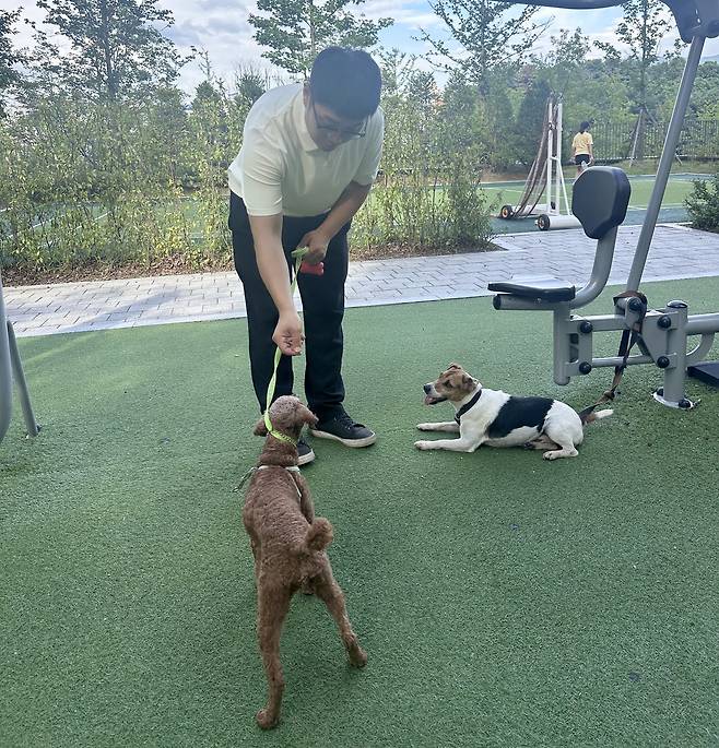 사회화 교육 도우미견으로 활동하는 히트(소상진 제공) ⓒ 뉴스1