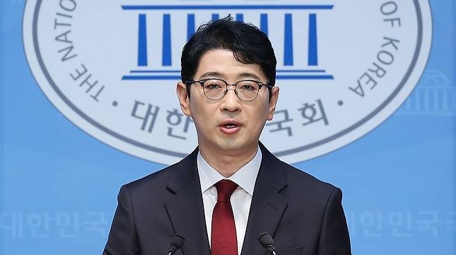 국민의힘 당대표 출마 선언 기자회견하는 주진우 의원 / 사진=연합뉴스