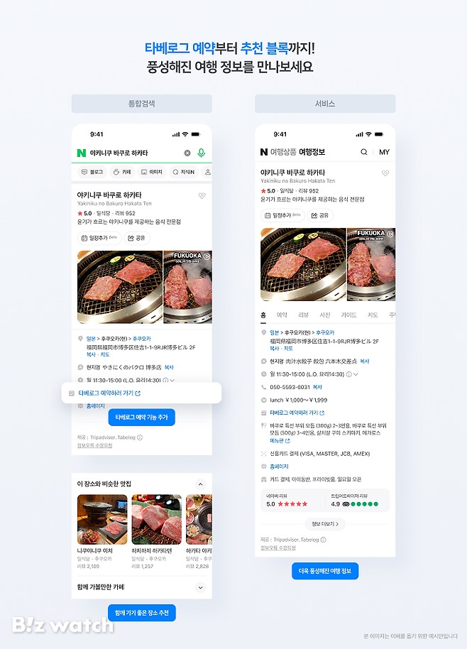 네이버가 일본 '타베로그'의 데이터를 연동해 일본 맛집 정보를 제공한다./사진=네이버 제공