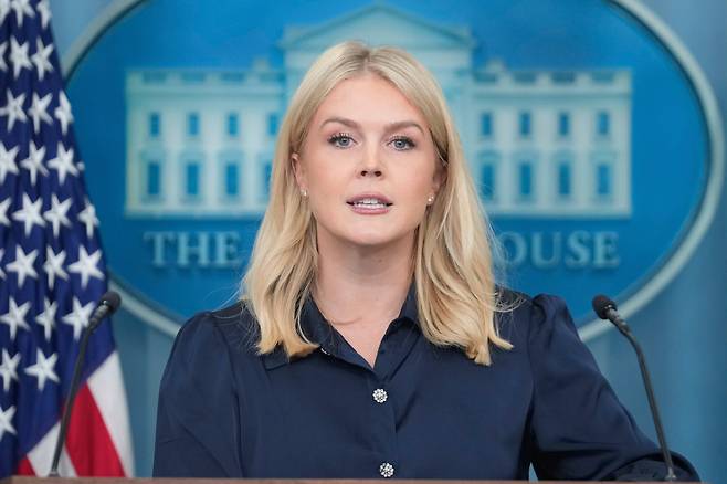 캐롤라인 레빗 백악관 대변인이 31일(현지 시각) 브리핑에서 "한국은 역사적인 쌀 시장 개방에 나설 것"이라고 밝혔다. /연합뉴스