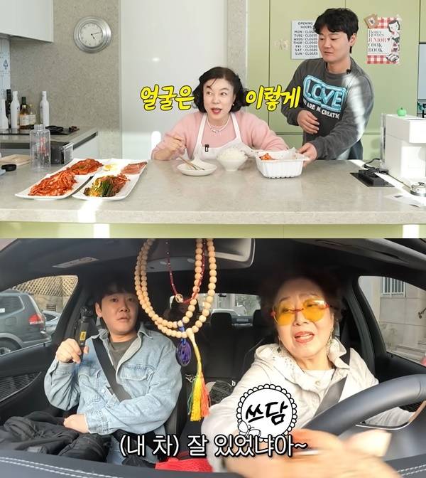 ▲이석로 PD가 최화정씨와 선우용여씨 유튜브 콘텐츠 촬영 중간 등장하는 모습.