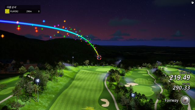 골프존 투비전NX 야간 라운드 화면. 사진 제공=골프존