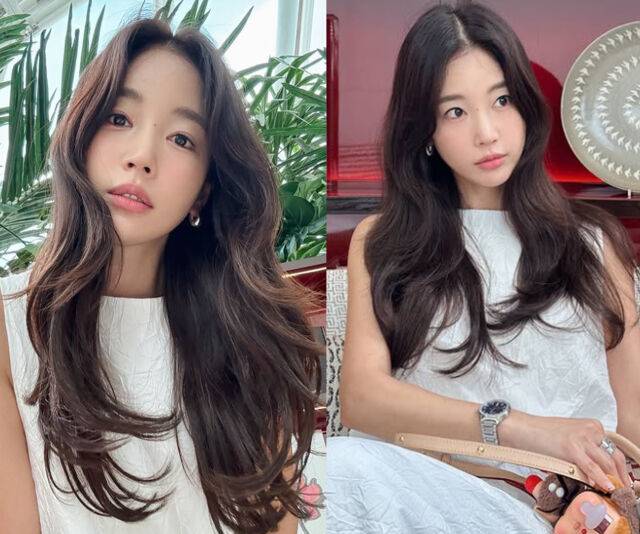 기은세가 루이비통 카페에서 청순미를 뽐내고 있다. / 기은세 소셜미디어