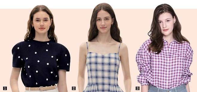 1.앤유 폴카 도트 W컨셉 제공 2.앤유 사계 캐미솔 원피스 29CM 제공 3.헤지스 깅엄체크 패턴 셔츠 LF 제공