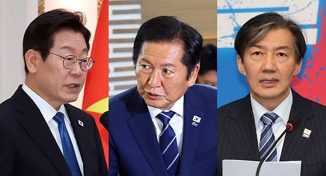 이재명 대통령(왼쪽), 정청래 더불어민주당 대표, 조국 조국혁신당 전 대표ⓒ뉴시스