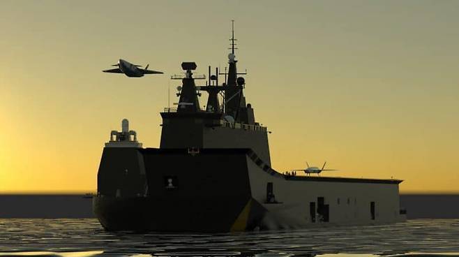 터키 아나돌루 강습상륙함을 무인항모 개조한 이미지