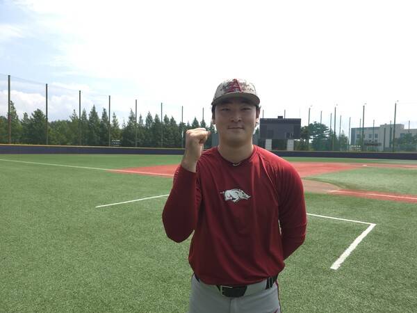 2025 KBO 신인드래프트 트라이아웃에 참가한 조재우. 김양희 기자