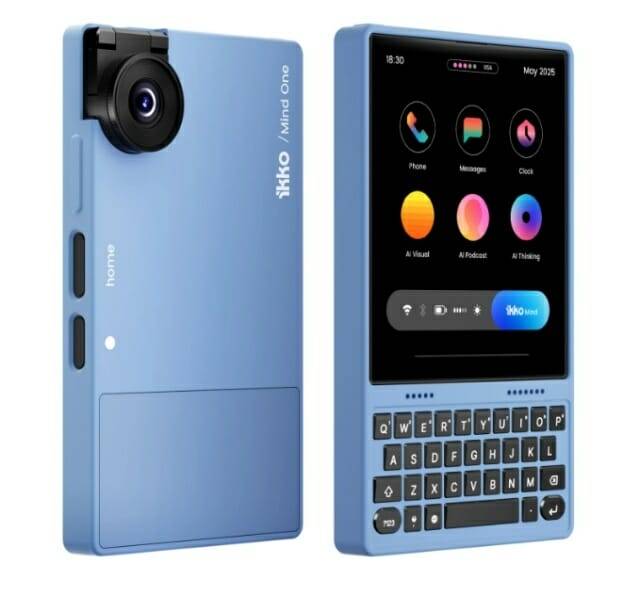 이 스마트폰은 4.02인치 AMOLED 디스플레이와 플립업 카메라를 탑재했다. (사진=아이코)