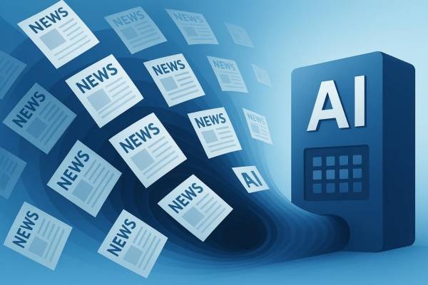 ▲챗GPT를 이용해 생성한 AI와 뉴스 관련 이미지.