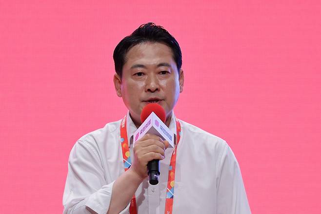 장동혁 국민의힘 대표가 29일 오전 인천 중구 인천국제공항공사 인재개발원에서 열린 국민의힘 연찬회에서 마무리 발언을 하고 있다./뉴스1