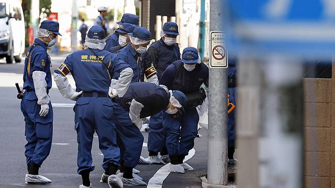 한국인 여성 피습 사건 조사하는 일본 경찰