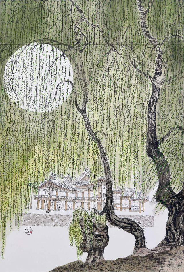 박대성作 ‘유류’