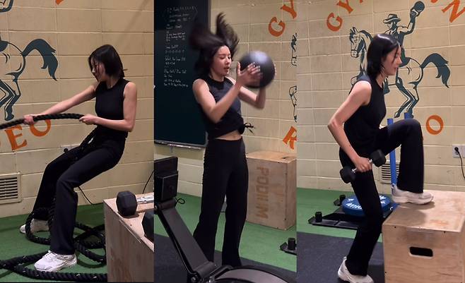 운동 중인 권은비. 권은비 인스타그램.