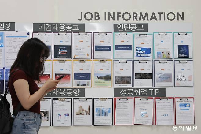 서울의 한 대학교 일자리센터에 기업 채용공고가 붙어 있다. 동아일보DB