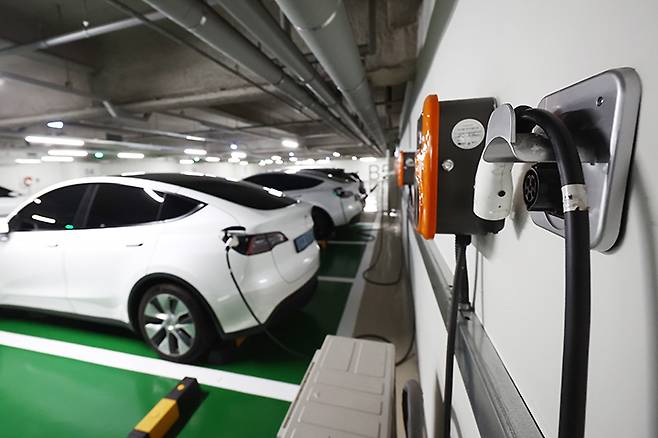 서울의 한 전기차 충전소 모습. 2025.8.29 (ⓒ뉴스1, 무단 전재-재배포 금지)