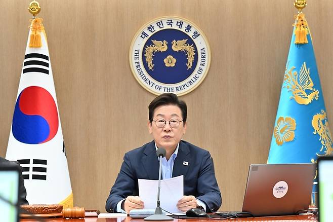 이재명 대통령이 29일 서울 용산 대통령실 청사에서 열린 임시 국무회의에서 모두발언을 하고 있다 2025.08.29 대통령실사진기자단 김호영기자