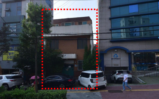 서울시의 부동산 조각 투자 시범사업 후보지인 은평구 신사동 신사1치안센터(붉은 색 점선 표시). 사진 제공=서울시