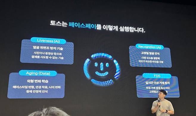 토스 페이스페이에 적용된 보안 관련 기술에 대해 설명하고 있는 최호준 토스 TPO. ⓒ데일리안 손지연 기자