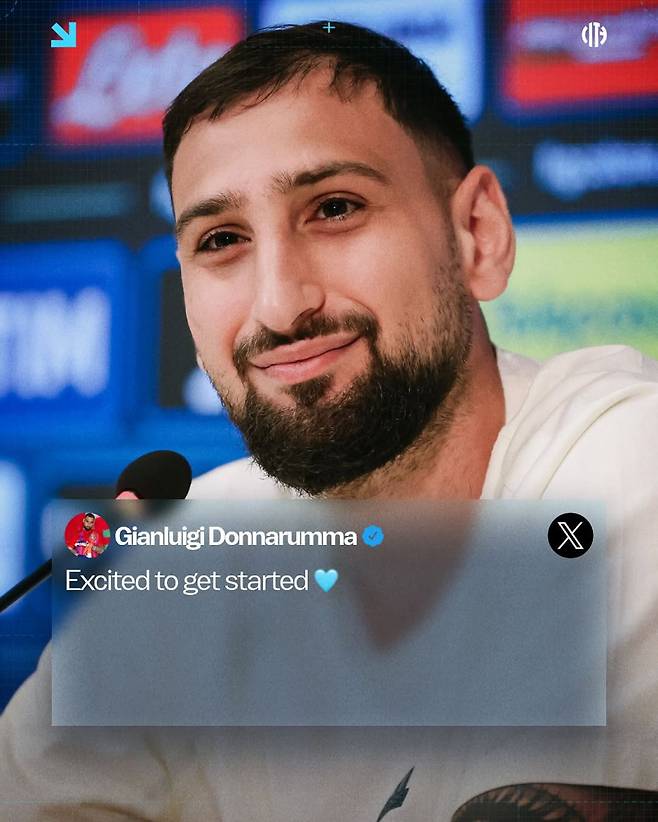 2일 맨시티로 이적한 골키퍼 잔루이지 돈나룸마. 사진=맨시티 SNS