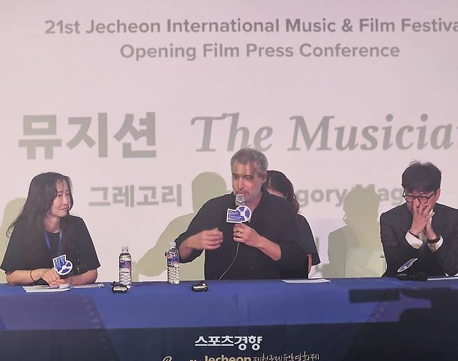 개막작 ‘뮤지션’의 그레고리 마뉴 감독, 사진|이다원 기자