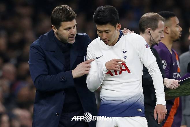 토트넘 시절 사제의 연을 맺었던 손흥민과 마우리시오 포체티노 감독. 이번엔 한국 축구대표팀 주장과 미국 대표팀 감독으로 맞대결을 펼친다. /AFPBBNews=뉴스1